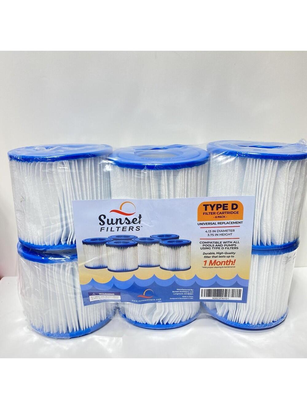 Type D 6 Pack Pool Filters Sunset Pool Filters Universal Replacement Type D New
